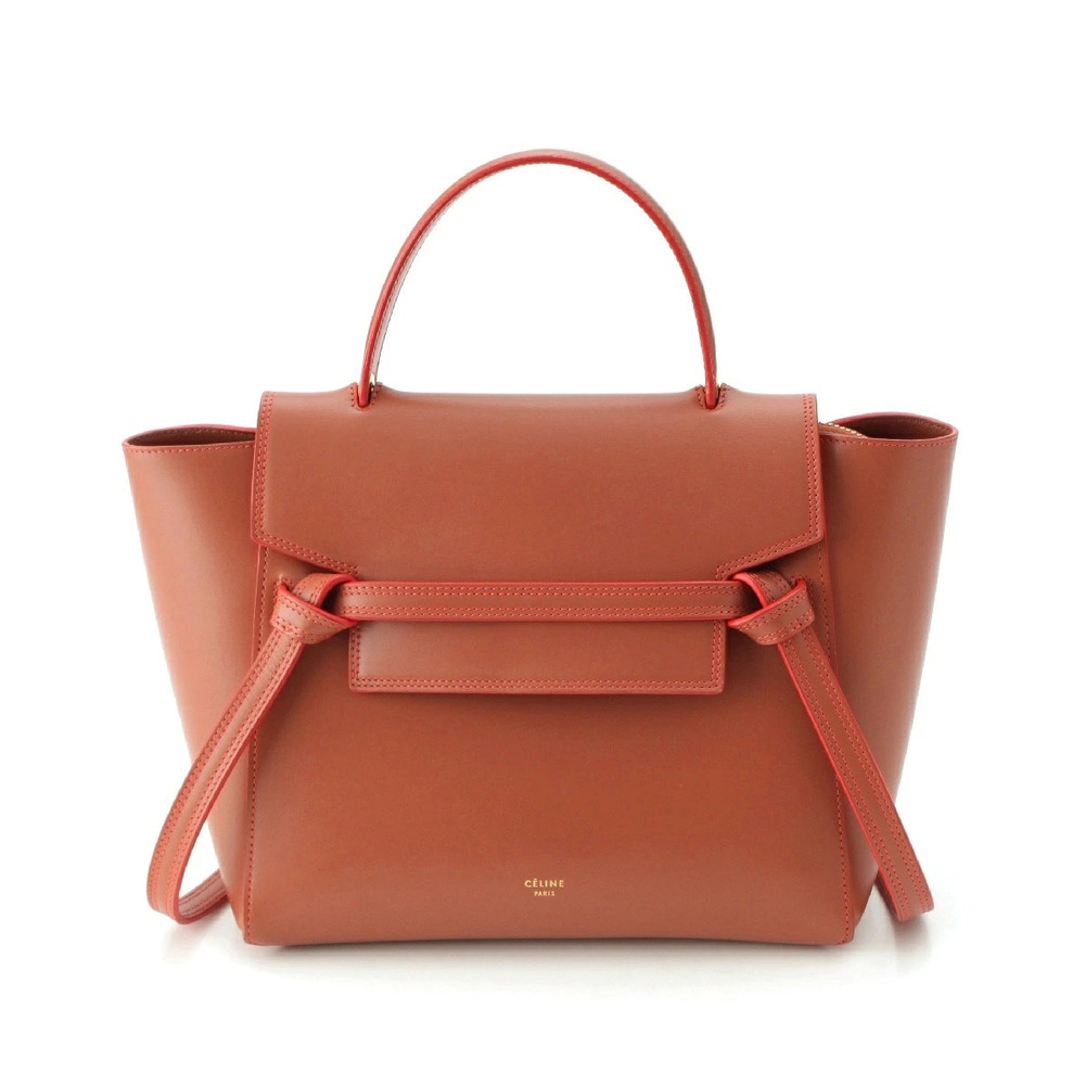 Celine Leather Belt Handbag Brown